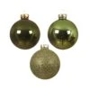 Lot De 42 Boules De Noël En Verre (D60 Mm) (D50 Mm) Domeona Vert Sapin/ Vert Gui -Village de Noel boite a 42 boules verre brillant paillettes mix dia7 00cm vert 116374 1653903108