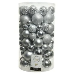 Lot De 100 Boules De Noël Alpine Argent