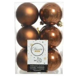 Lot De 12 Boules De Noël (D60 Mm) Alpine Cannelle