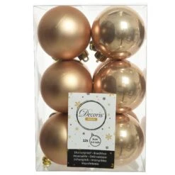 Lot De 12 Boules De Noël (D60 Mm) Alpine Caramel