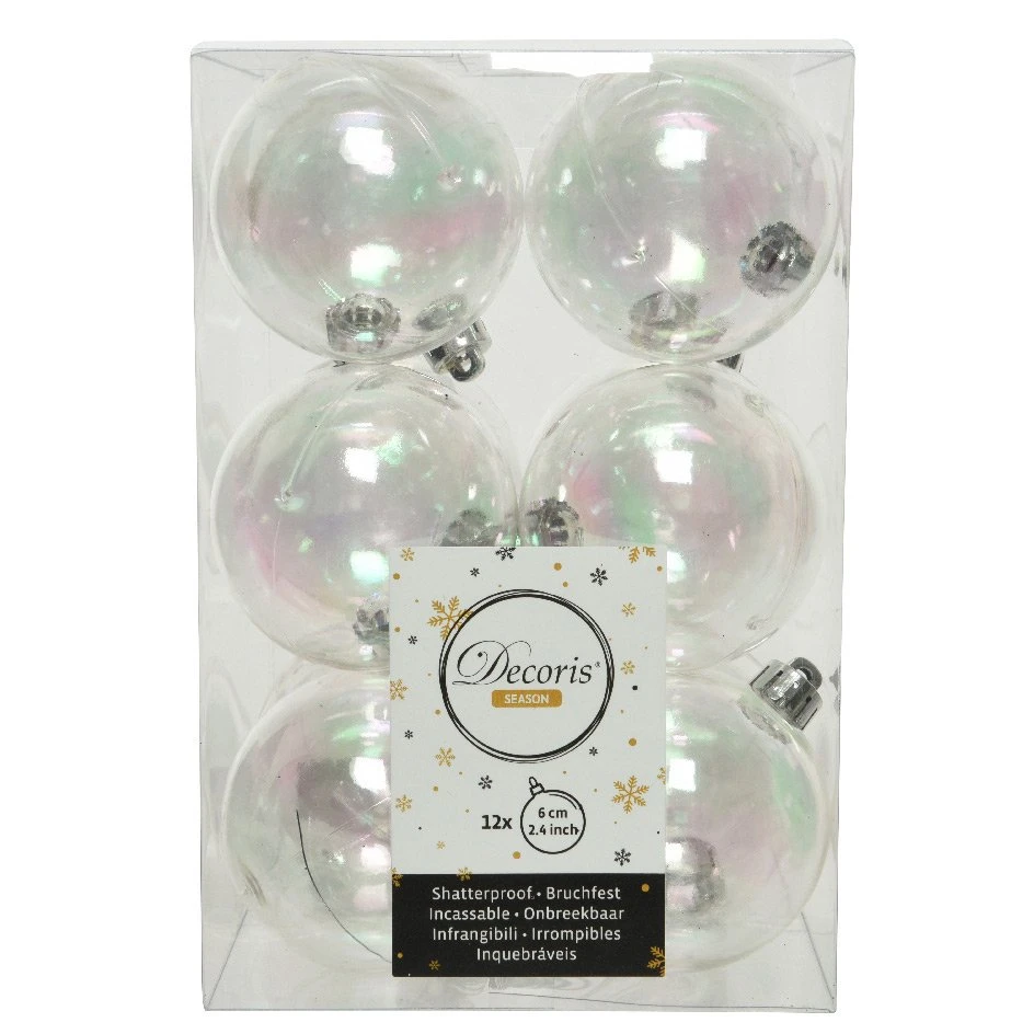 Lot De 12 Boules De Noël (D60 Mm) Alpine Transparent 3 Lot De 12 Boules De Noël (D60 Mm) Alpine Transparent