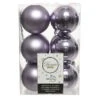 Lot De 12 Boules De Noël (D60 Mm) Alpine Lilas -Village de Noel boite de 12 boules plastique uni brill mat dia6cm lilas givre 84473 1589530449