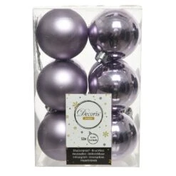 Lot De 12 Boules De Noël (D60 Mm) Alpine Lilas
