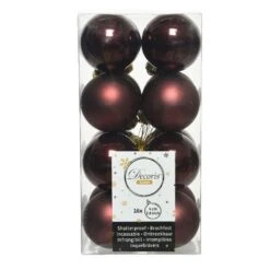 Lot De 16 Boules De Noël (D40 Mm) Alpine Acajou