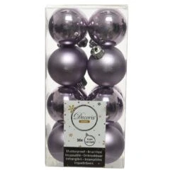 Lot De 16 Boules De Noël (D40 Mm) Alpine Lilas