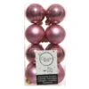 Lot De 16 Boules De Noël (D40 Mm) Alpine Vieux Rose -Village de Noel boite de 16 boules plastique uni brill mat dia4cm vieux rose 84227 1589528720