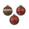 Lot De 3 Boules De Noël En Verre (D80 Mm) Meov Rouge -Village de Noel boite de 3 boite a 3 en verre boule verre interieur argent a couleur matte flocon rayure pois mix dia8 00l8 00w8 00h8 00cm rouge no l 115732 1654180255