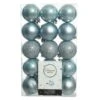 Lot De 30 Boules De Noël (D60 Mm) Alpine Bleu Brumeux -Village de Noel boite de 30 boule incassable brillant mat paillettes mix dia6 00cm bleu brumeux 115864 1653917570