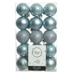 Lot De 30 Boules De Noël (D60 Mm) Alpine Bleu Brumeux