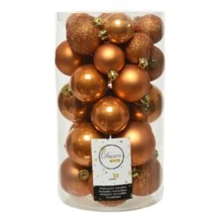 Lot De 30 Boules De Noël Alpine Assorties Ambre