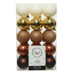 Lot De 30 Boules De Noël (D60 Mm) Alpine Multi Camel