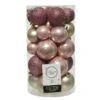 Lot De 30 Boules De Noël Alpine Mix Couleurs Vieux Rose / Rose Poudré -Village de Noel boite de 30 boule incassable dia6 00cm assortie rose 100462 1623682221