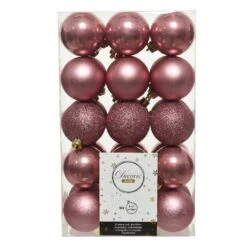 Lot De 30 Boules De Noël (D60 Mm) Alpine Vieux Rose