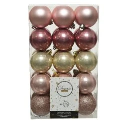 Lot De 30 Boules De Noël (D60 Mm) Alpine Multi Rose Poudré