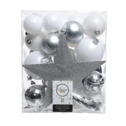 Kit De Décoration De Sapin De Noël Novae Multi Blanc / Argent