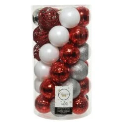 Lot De 37 Boules De Noël (D60 Mm) Alpine Argent