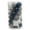 Lot De 37 Boules De Noël (D60 Mm) Alpine Bleu Nuit -Village de Noel boite de 37 boule incassable dia6 00cm assortie b 100762 1623672786