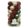 Lot De 37 Boules De Noël (D60 Mm) Alpine Vert Sapin -Village de Noel boite de 37 boule incassable dia6 00cm assortie bd 101320 1623657599