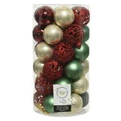 Lot De 37 Boules De Noël (D60 Mm) Alpine Vert Sapin