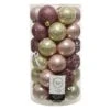 Lot De 37 Boules De Noël Alpine Rose Poudré -Village de Noel boite de 37 boule incassable dia6 00cm assortie c 100765 1623672902