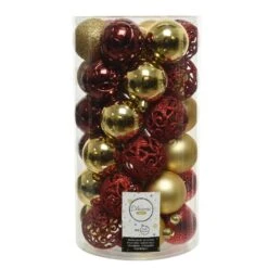 Lot De 37 Boules De Noël (D60 Mm) Alpine Or