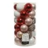 Lot De 37 Boules De Noël Alpine Rouge -Village de Noel boite de 37 boule incassable dia6 00cm assortie rouge 100768 1623672658