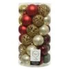Lot De 37 Boules De Noël (D60 Mm) Alpine Bordeaux -Village de Noel boite de 37 boule incassable dia6 00cm assortie rouge 110558 1637051706