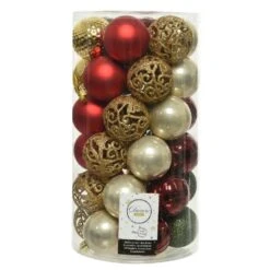 Lot De 37 Boules De Noël (D60 Mm) Alpine Bordeaux