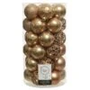 Lot De 37 Boules De Noël (D60 Mm) Alpine Mix Camel -Village de Noel boite de 37 boules en plastique mix camel 85043 1589526786