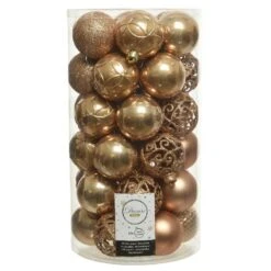 Lot De 37 Boules De Noël (D60 Mm) Alpine Mix Camel