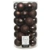 Lot De 37 Boules De Noël (D60 Mm) Alpine Mix Marron Foncé -Village de Noel boite de 37 boules incassable dia6 00cm brun fonce 100750 1623673335