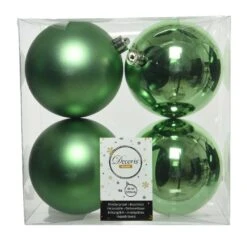 Lot De 4 Boules De Noël (D100 Mm) Alpine Vert Gui