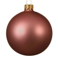 Lot De 4 Boules De Noël En Verre (D100 Mm) Arctique Mate Vieux Rose