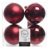 Lot De 4 Boules De Noël (D100 Mm) Alpine Bordeaux 2 Lot De 4 Boules De Noël (D100 Mm) Alpine Bordeaux -Village de Noel boite de 4 boules incassable brillant mat mix dia10 00cm bordeaux alpine 115666 1653984058