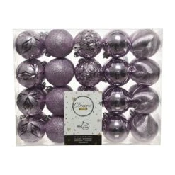 Lot De 40 Boules De Noël (D60 Mm) Cyriane Lilas