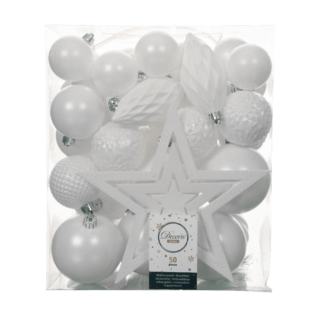 Kit De Décoration De Sapin De Noël Mély Blanc 3 Kit De Décoration De Sapin De Noël Mély Blanc