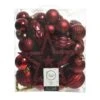 Kit De Décoration De Sapin De Noël Mély Bordeaux -Village de Noel boite de 50 boule incassable brillant mat mix dia8 00cm bordeaux 116263 1653909624