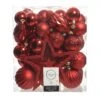 Kit De Décoration De Sapin De Noël Mély Rouge -Village de Noel boite de 50 boule incassable brillant mat mix dia8 00cm rouge no l 116251 1653909721
