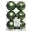 Lot De 6 Boules De Noël (D80 Mm) Alpine Vert Mousse -Village de Noel boite de 6 boule incassable brillant mat mix dia8 00cm vert mousse alpin e 115579 1653985571