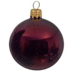 Lot De 6 Boules De Noël En Verre (D80 Mm) Arctique Brillantes Bordeaux