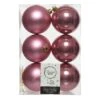Lot De 6 Boules De Noël (D80 Mm) Alpine Vieux Rose -Village de Noel boite de 6 boules plastique uni brill mat dia8cm vieux rose 84443 1589530613