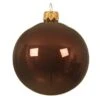 Lot De 6 Boules De Noël En Verre (D80 Mm) Arctique Brillantes Acajou -Village de Noel boite de 6 boules verre emaille dia8 00cm acajou arctique 115768 1653919043