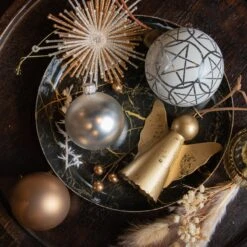 Lot De 3 Boules De Noël (D80 Mm) En Verre Vril Blanc -Village de Noel boite fenetre a 3 blanc boule verre a etoile d cercle 128609 1687180163