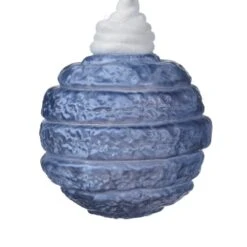 Lot De 3 Boules De Noël (D80 Mm) En Verre Silva Bleu Nuit -Village de Noel boite fenetre a 3 bleu fonce boule 128410 1686055045