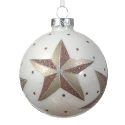 Lot De 3 Boules De Noël (D80 Mm) En Verre Bélia Blanc