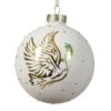 Lot De 3 Boules De Noël (D80 Mm) En Verre Colombe Blanc Laine -Village de Noel boite fenetre a 3 boule verre a colombe et branche 128769 1686311639