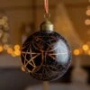 Lot De 3 Boules De Noël (D80 Mm) En Verre Vril Noir -Village de Noel boite fenetre a 3 marron boule verre a etoile d cercle 128608 1687244652
