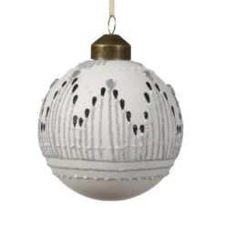 Lot De 3 Boules De Noël (D80 Mm) En Verre Jac Blanc