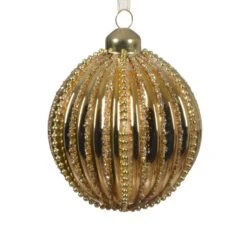 Lot De 3 Boules De Noël (D80 Mm) En Verre Pax Or