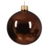 Lot De 4 Boules De Noël En Verre (D100 Mm) Arctique Brillantes Brun Café -Village de Noel boite fenetre a 4 arctique boules verre brillant 128849 1685708949